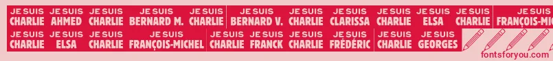 Jesuischarlie Font – Red Fonts on Pink Background