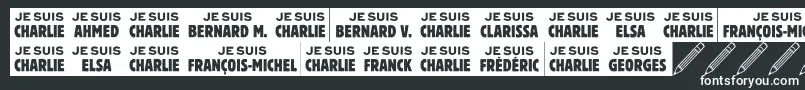 Jesuischarlie Font – White Fonts on Black Background