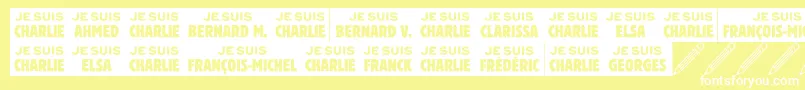 Jesuischarlie Font – White Fonts on Yellow Background