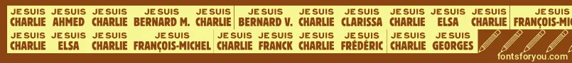 Jesuischarlie Font – Yellow Fonts on Brown Background