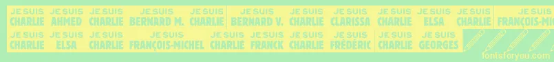 Jesuischarlie Font – Yellow Fonts on Green Background