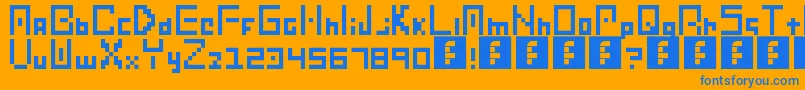 Vault Font – Blue Fonts on Orange Background