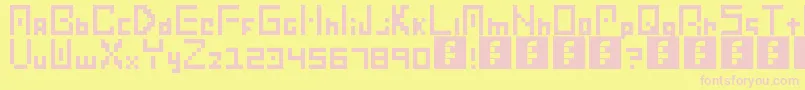 Vault Font – Pink Fonts on Yellow Background