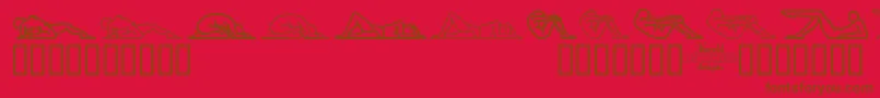 Candd ffy-Schriftart – Braune Schriften auf rotem Hintergrund