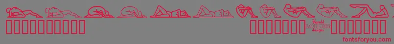 フォントCandd ffy – 赤い文字の灰色の背景