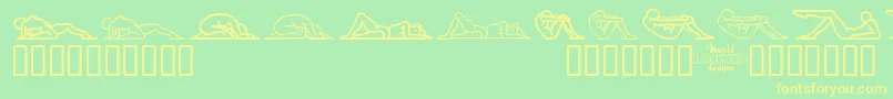 Weitere Informationen zur Candd ffy-Schriftart Candd ffy-Schriftart – Gelbe Schriften auf grünem Hintergrund