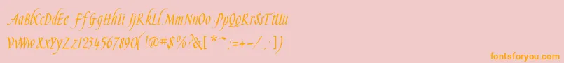 Slendergoldflf Font – Orange Fonts on Pink Background