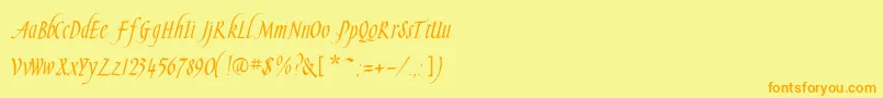 Slendergoldflf Font – Orange Fonts on Yellow Background