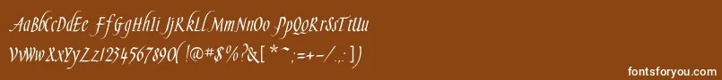 Slendergoldflf Font – White Fonts on Brown Background