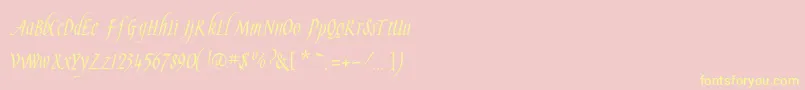 Slendergoldflf-Schriftart – Gelbe Schriften auf rosa Hintergrund