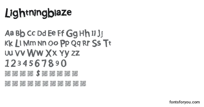 Шрифт Lightningblaze – алфавит, цифры, специальные символы