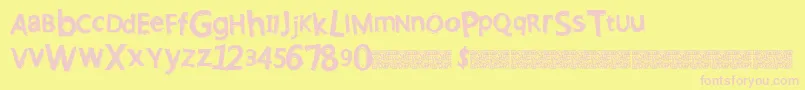 Lightningblaze Font – Pink Fonts on Yellow Background