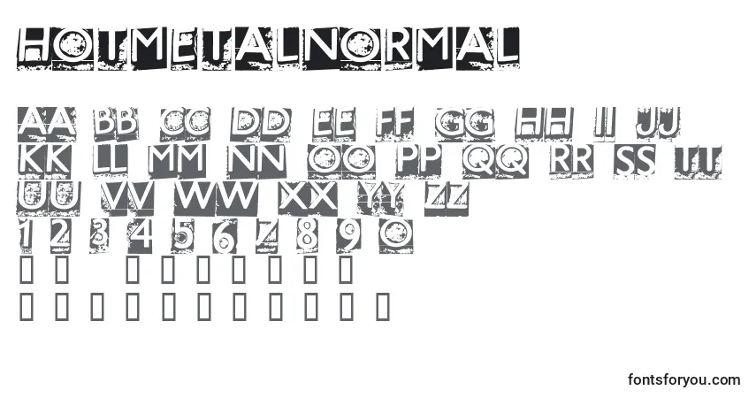 Czcionka HotmetalNormal – alfabet, cyfry, specjalne znaki