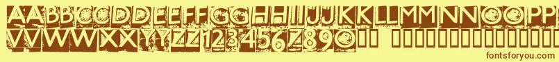 HotmetalNormal Font – Brown Fonts on Yellow Background