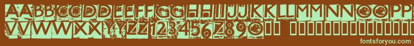 HotmetalNormal Font – Green Fonts on Brown Background