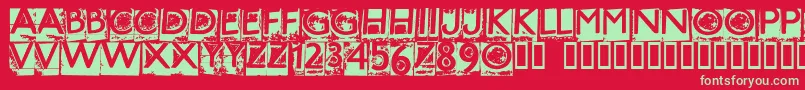 HotmetalNormal Font – Green Fonts on Red Background