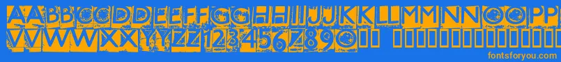 HotmetalNormal Font – Orange Fonts on Blue Background