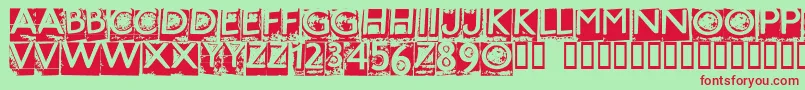 HotmetalNormal Font – Red Fonts on Green Background