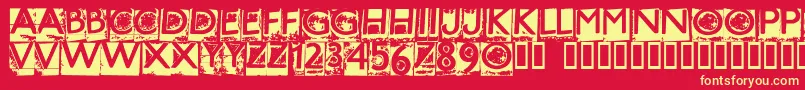 HotmetalNormal Font – Yellow Fonts on Red Background