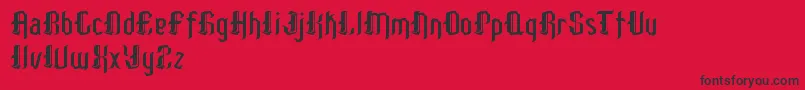 PatinioGothicSample Font – Black Fonts on Red Background