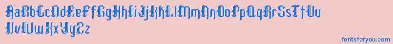 PatinioGothicSample Font – Blue Fonts on Pink Background