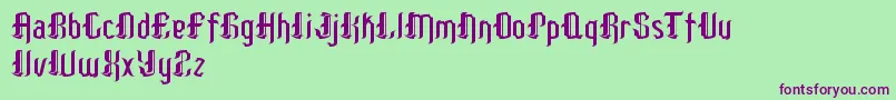 PatinioGothicSample Font – Purple Fonts on Green Background