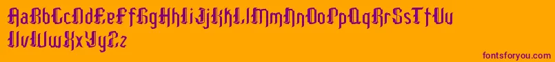 PatinioGothicSample Font – Purple Fonts on Orange Background