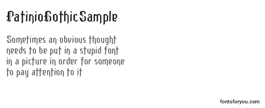Review of the PatinioGothicSample Font