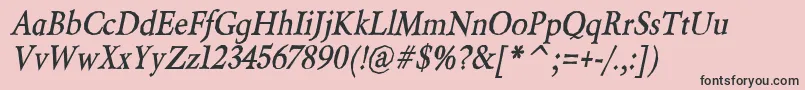 Шрифт BeryliumBoldItalic – чёрные шрифты на розовом фоне