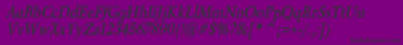 フォントBeryliumBoldItalic – 紫の背景に黒い文字