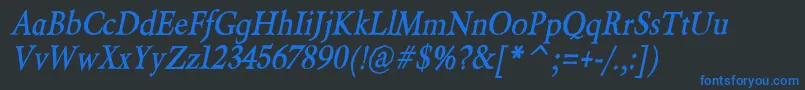 BeryliumBoldItalic Font – Blue Fonts on Black Background
