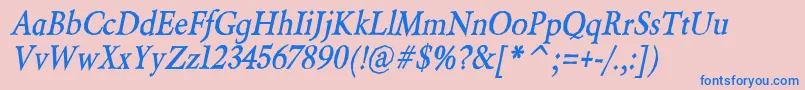 BeryliumBoldItalic Font – Blue Fonts on Pink Background