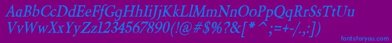 BeryliumBoldItalic Font – Blue Fonts on Purple Background