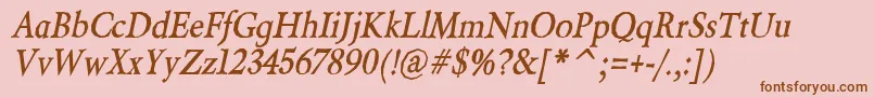 BeryliumBoldItalic Font – Brown Fonts on Pink Background