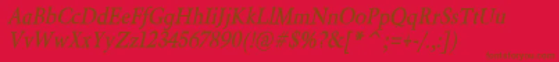 BeryliumBoldItalic Font – Brown Fonts on Red Background