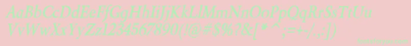 BeryliumBoldItalic Font – Green Fonts on Pink Background