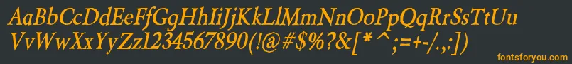 BeryliumBoldItalic Font – Orange Fonts on Black Background