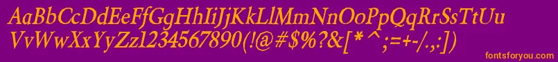 BeryliumBoldItalic Font – Orange Fonts on Purple Background