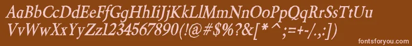 BeryliumBoldItalic Font – Pink Fonts on Brown Background