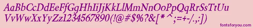 Шрифт BeryliumBoldItalic – фиолетовые шрифты на розовом фоне