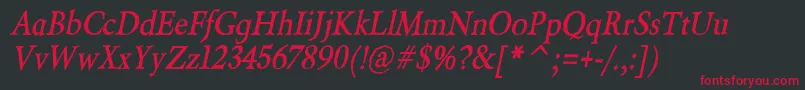 BeryliumBoldItalic Font – Red Fonts on Black Background
