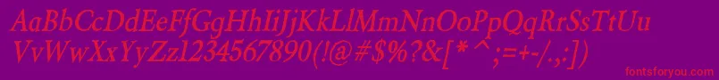 BeryliumBoldItalic Font – Red Fonts on Purple Background