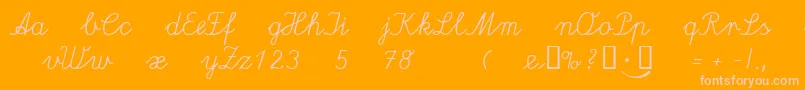 Lateinaus-Schriftart – Rosa Schriften auf orangefarbenem Hintergrund