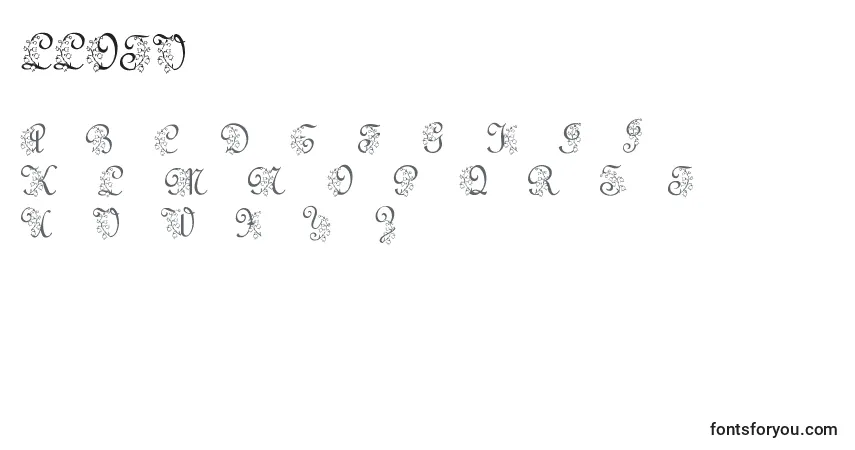 Czcionka LmsLilyOfTheValley – alfabet, cyfry, specjalne znaki