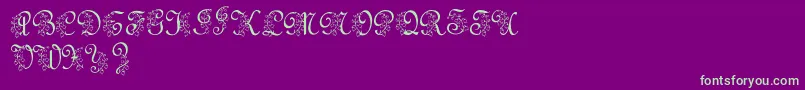 LmsLilyOfTheValley Font – Green Fonts on Purple Background