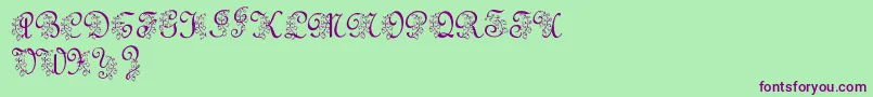 LmsLilyOfTheValley Font – Purple Fonts on Green Background