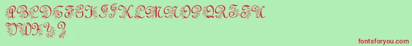 LmsLilyOfTheValley Font – Red Fonts on Green Background