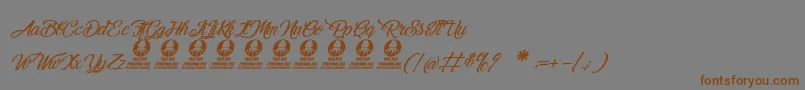 Шрифт MelancholightItalic – коричневые шрифты на сером фоне