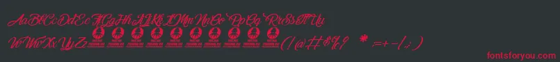 MelancholightItalic Font – Red Fonts on Black Background