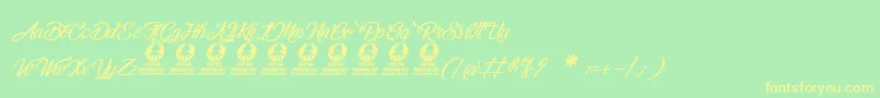MelancholightItalic Font – Yellow Fonts on Green Background